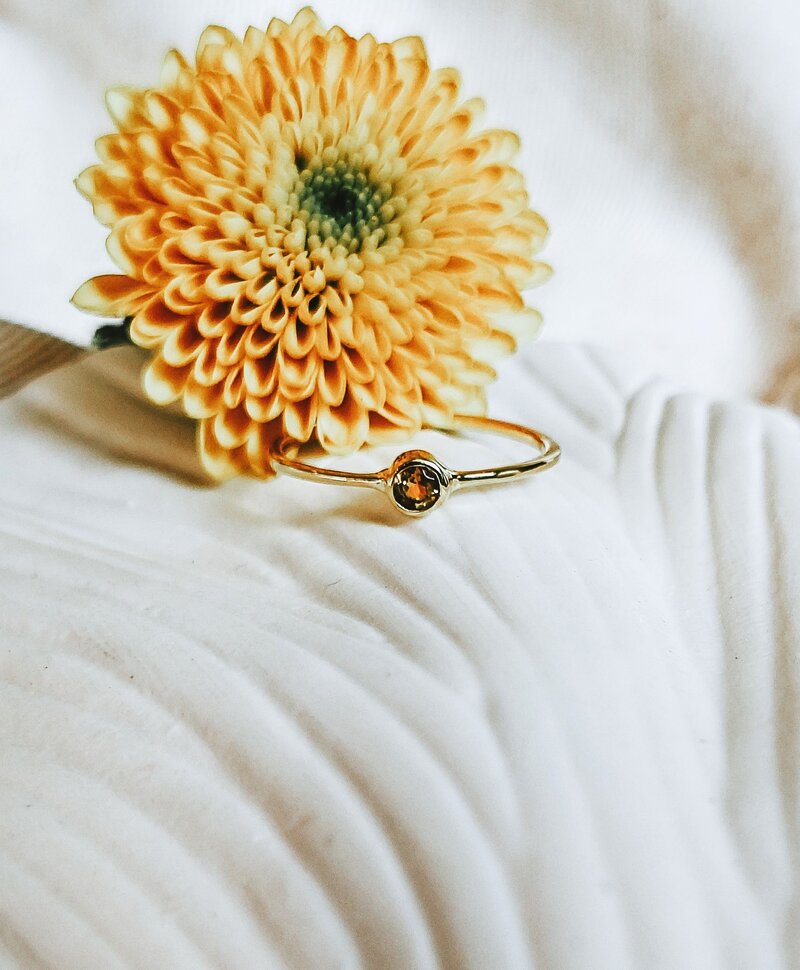 Bague Plaqué Or Citrine Keala