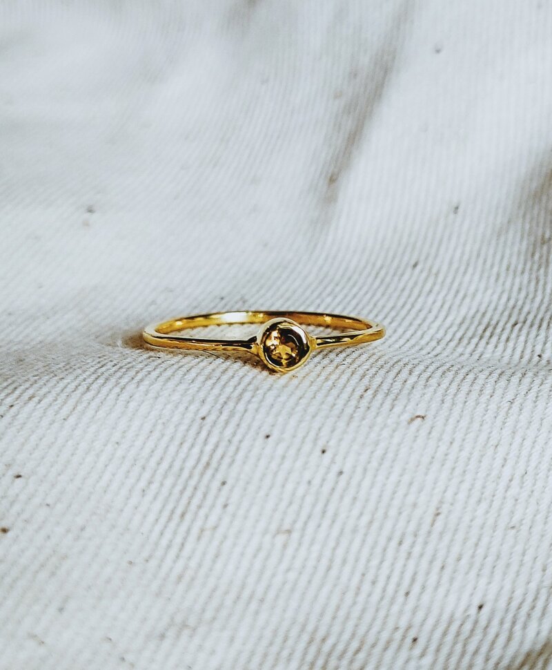 Bague Plaqué Or Citrine Keala