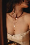 Collier Argent Perles Corail Rouge Électre