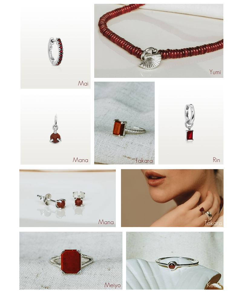 Einzelner, silberner kleiner Jaspis-Ohrstecker Mana