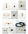 Enkele Gold Plated Kleine Onyx Ear Stud Mana