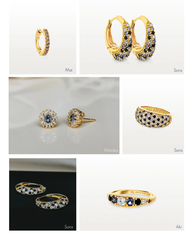 Gold Plated Bloemetjes Ear Stud  Set Honoka