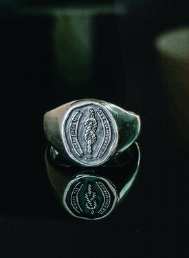 Bague Argent Symbole pour Hommes Vibodh