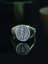 Silver Men's Signet Ring With Symbol Vibodh