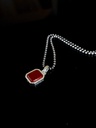 Silver Men's Pendant With Red Stone Chetas