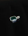 Pendentif Argent Pierre Vert pour Hommes Chetas