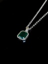 Pendentif Argent Pierre Vert pour Hommes Chetas