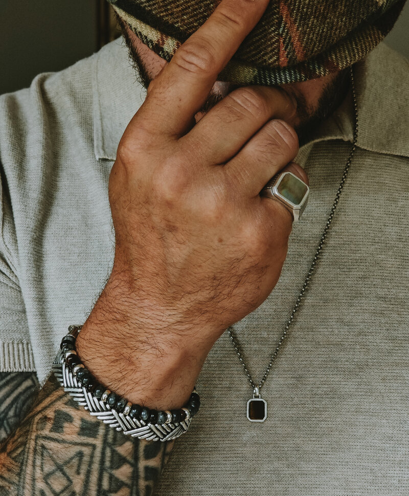Bracelet en perles mixtes pour homme Arran