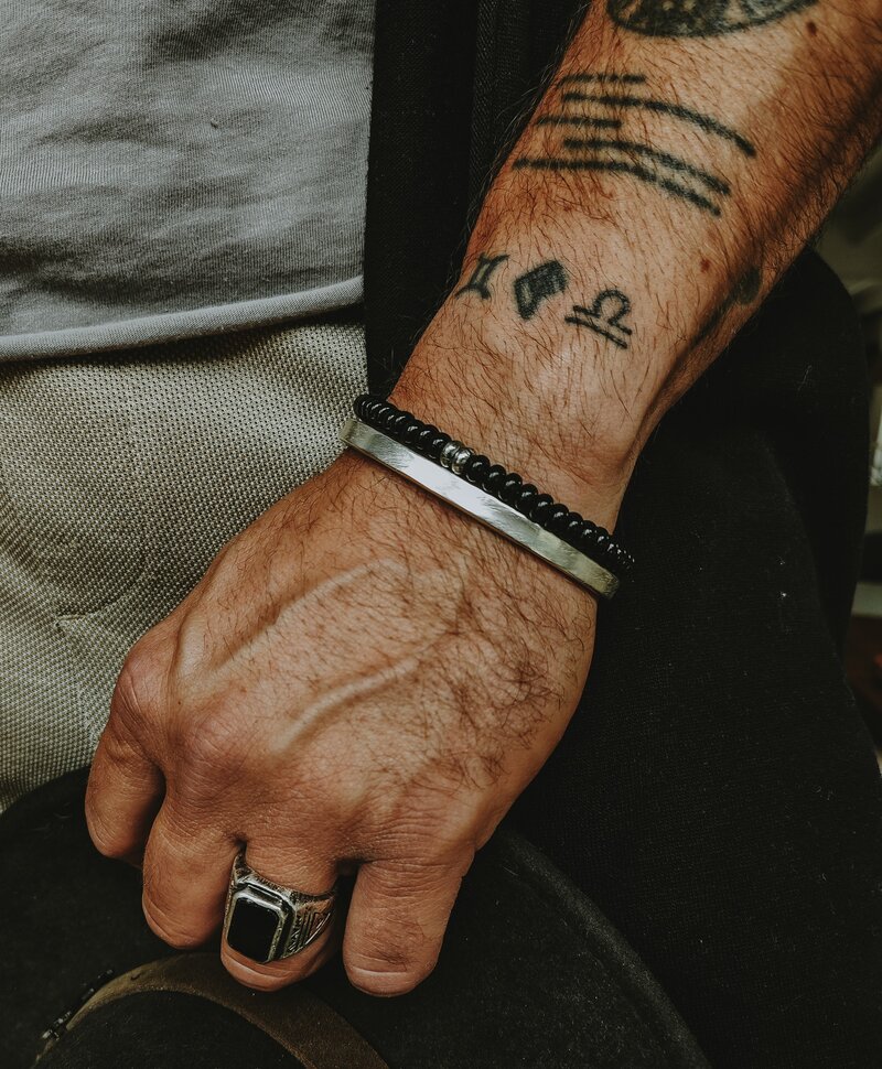 Black Onyx Bead Bracelet Men Vidar