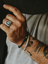 Bague Argent Onyx pour Hommes Tian