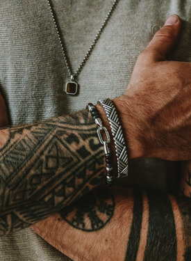 Bracelet Argent Tressé Grande Taille pour Hommes Aodh