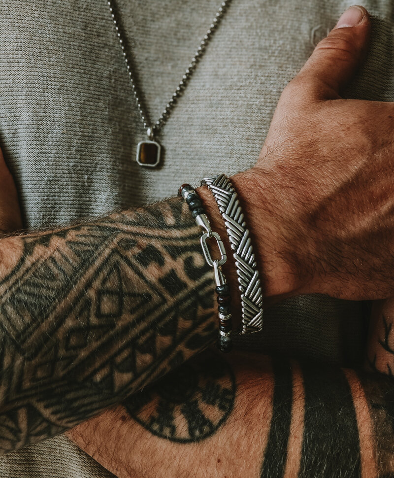 Silber Geflochtenes Armband Herren Aodh Large