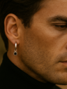 Pendentif noir en argent pour boucle d’oreille homme Varg