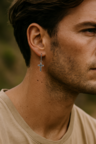 Charm de Boucle d'Oreille Argent Croix Homme Bento