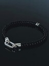 Bracelet en perles d’onyx noir et argent pour homme Vidar