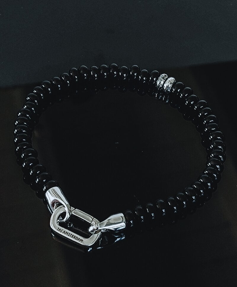 Black Onyx Bead Bracelet Men Vidar