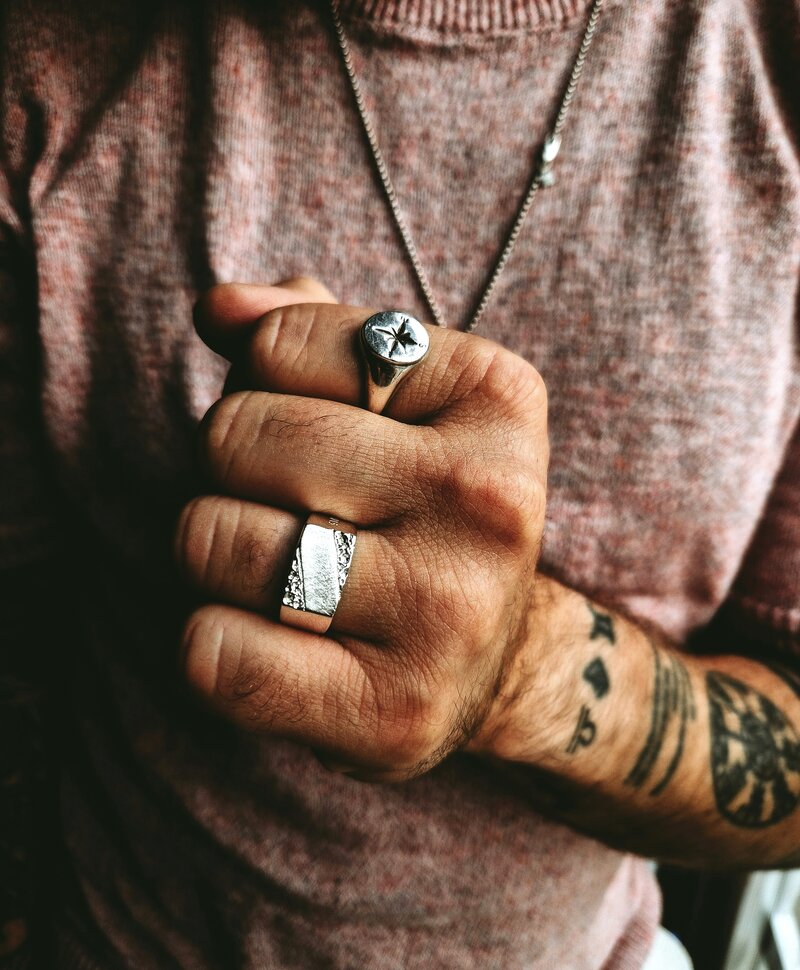 Bague en argent gravable Olan