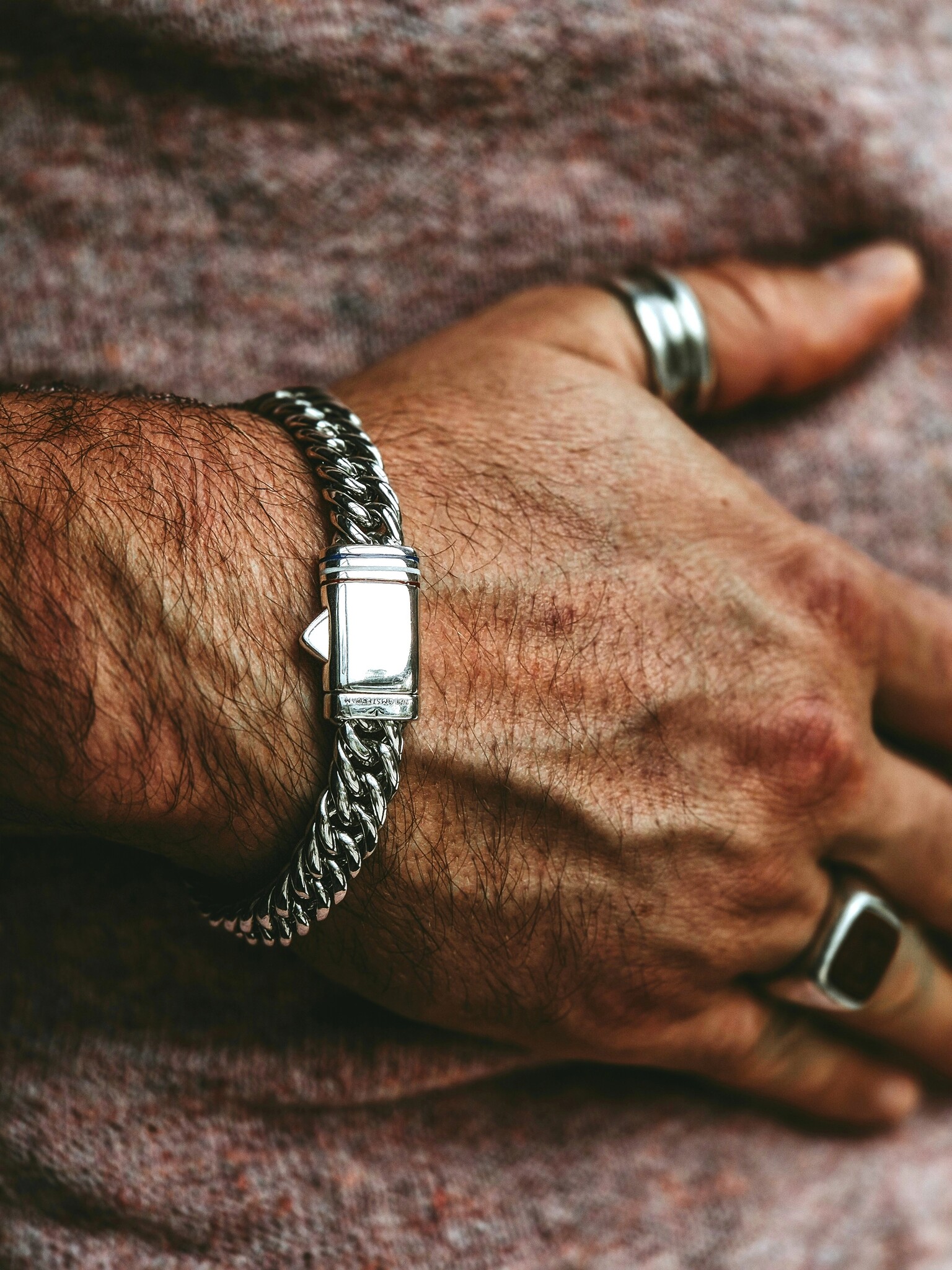 Silver Cuban Link Men's Bracelet Duc Taj Amsterdam