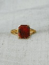 Red Jasper Ring Meiyo, Gold Plated