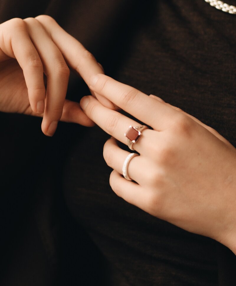 Zilveren Rode Jaspis Ring Meiyo