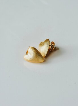 Gold Plated Hartjes Ear Studs Chérie