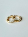 Hoop Earrings With Zirconia Stones Éclat, Gold Plated