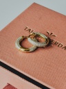 Gold Plated Hoop Oorbellen Met Zirkonia Steentjes Éclat