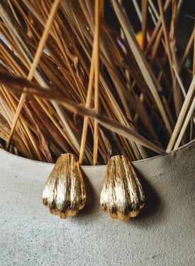 Shell Earrings Écume, Gold Plated