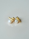 Gold Plated Moderne Parel Ear Studs Ondine