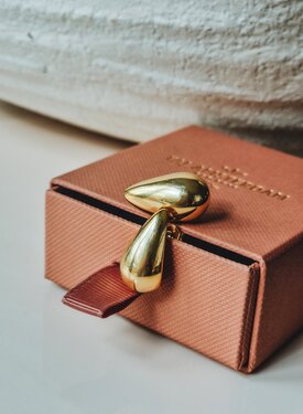 Modern Drop Earrings Ophélie, Gold Plated