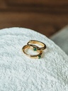 Hoop Earrings With Green Stone Vertine, Gold Plated