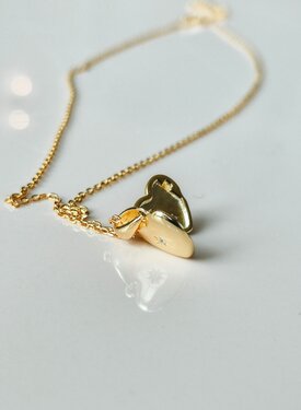 Gold Plated Ketting Met Hartvormig Medaillon Amélie