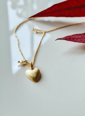 Collier Avec Pendentif Cœur Chérie, Plaqué Or