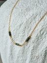 Gold Plated Ketting Met Groene Steentjes Jardin