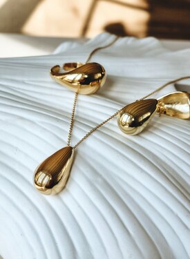 Necklace With Drop Ophélie, Gold Plated