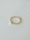 Bague À Perle À Anneau Torsadé Noémie, Plaqué Or