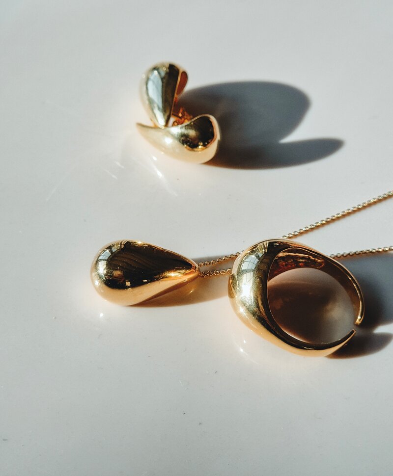 Gold Plated Bold Dome Ring Ophélie