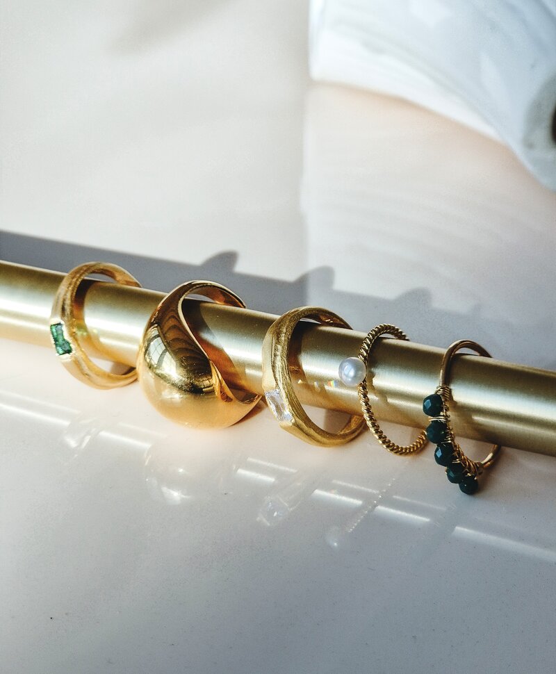 Gold Plated Bold Dome Ring Ophélie