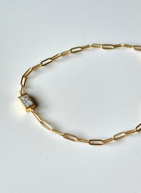 Bracelet Avec Pierre En Zirconia Claire Clarté, Plaqué Or