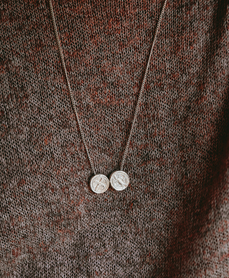 Silver Double Medallion Men’s Necklace Aegis