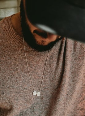 Silberne Doppelte Medaillon Herrenkette Aegis