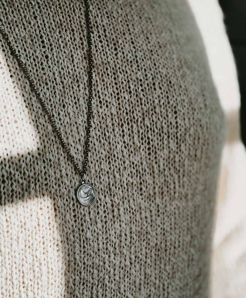 Silver Round Double-Sided Men’s Pendant Awen