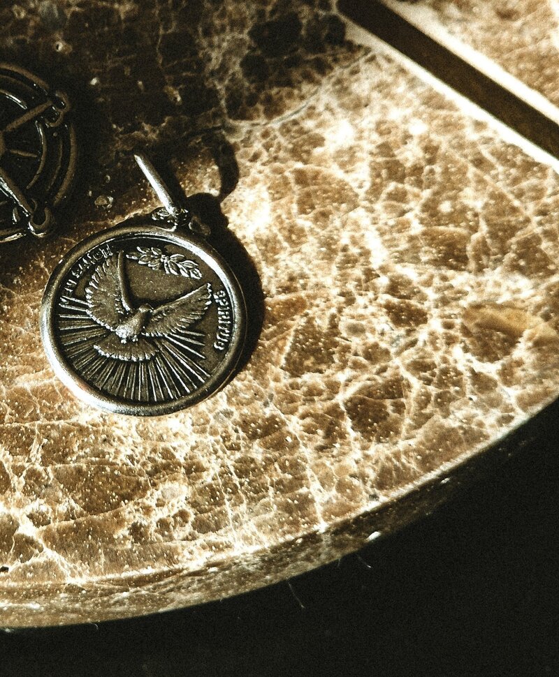 Silver Round Double-Sided Men’s Pendant Awen