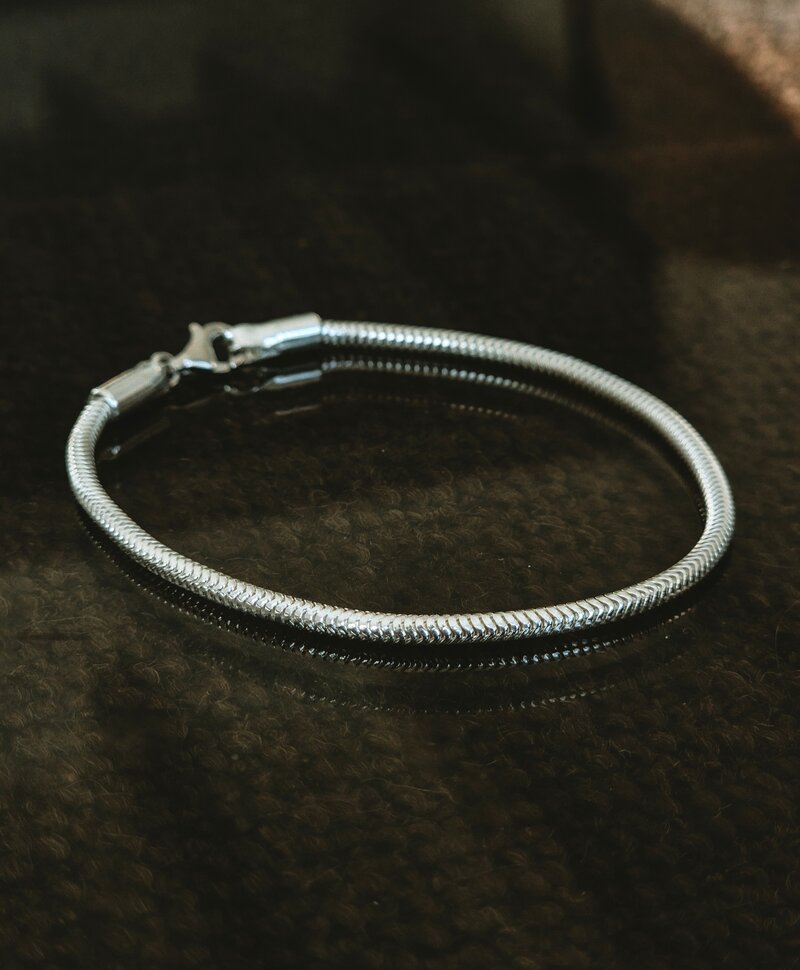 Zilveren Heren Snake Chain Armband Navarre