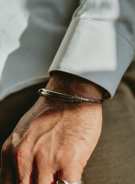 Zilveren Heren Gesloten Bangle Armband Soren
