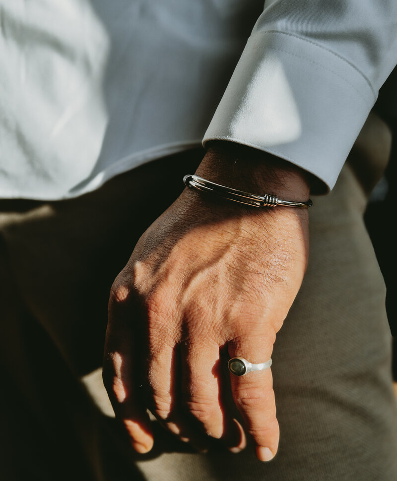 Zilveren Heren Gesloten Bangle Armband Soren