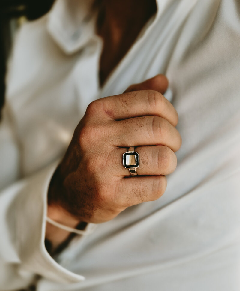 Zilveren Heren Ring Achthoek Cael