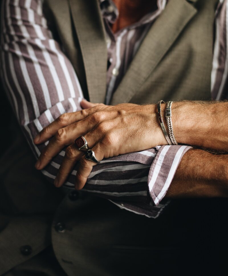 Silver Men's Ring With Red Stone Dodzi