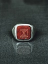 Silver Men's Ring With Red Stone Dodzi