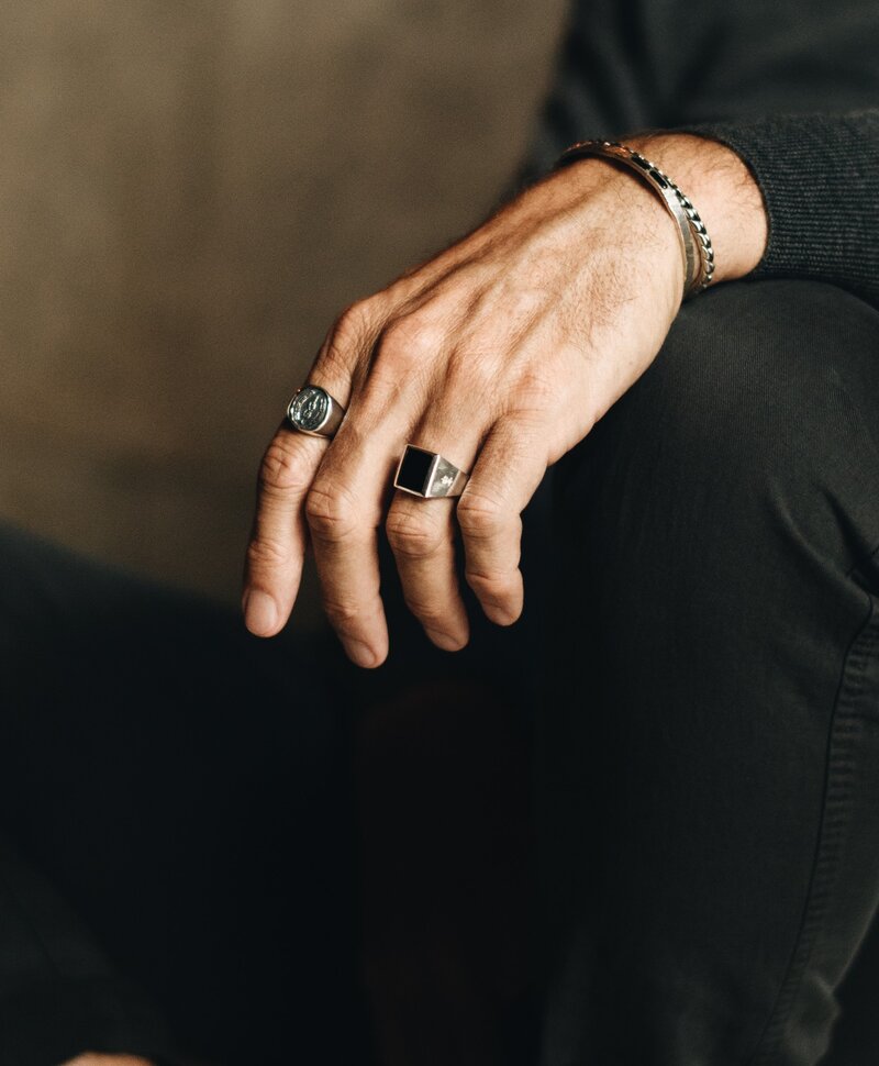 Bague Argent Symbole pour Hommes Vibodh